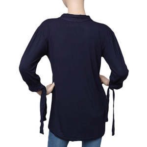 Women's Printed <b>Top</b> - Navy Blue - Navy/Blue - Product Image 2
