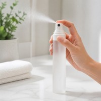 Flacon pulvérisateur PET givré de 50 ml, flacon cosmétique vide à fine brume pour toner, brume pour le visage, logo personnalisé, estampage doré