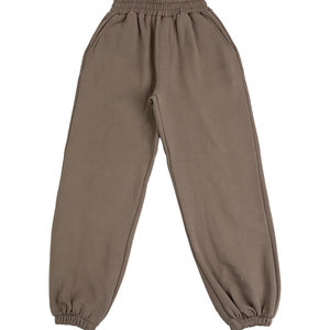 Pantalones de chándal con logotipo personalizado para hombre, Pantalones estampados con cordón marrón liso, pantalones de chándal en blanco, pantalones de cintura elástica teñidos de lana marrón - Product Image 1