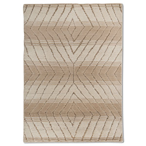 พรมขนสัตว์ถักมือลายเรขาคณิตนามธรรมทรงสี่เหลี่ยมผืนผ้า รุ่น Zuri Ivory สำหรับตกแต่งบ้าน สำหรับวัยรุ่น รุ่น AKWJ-1037(CS-02) - Product Image 1
