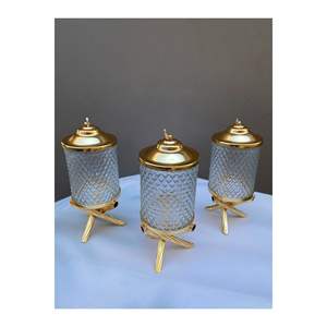 Mini juego básico de tarros de cristal de 3 piezas con material metálico de capacidad de 700ml - Product Image 1