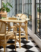 Fauteuil en rotin vintage, chaise de salle à manger en osier d'intérieur et d'extérieur, meubles en rotin naturel, terrasse, café, bistrot, restaurant, sièges
