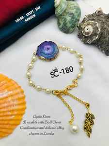 Raw Agate <b>Bracelets</b> Irregular Geode Druzy Stone Adjustable <b>Bracelet</b> Gold Silver Plated <b>Bracelets</b> - Product Image 1