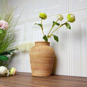 Handcrafted Design Rattan <b>Planter</b> Basket Indoor and Balcony Decoration Flower <b>Pots</b> Mini Plant Containers - Product Image 6