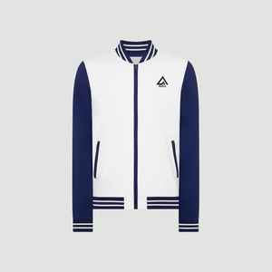 Veste de sport à capuche personnalisée avec logo personnalisé en polyester 100% Fermeture éclair personnalisée Veste de baseball cousue ou imprimée - Product Image 1