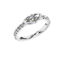Bague de fiançailles en or massif 14 carats de luxe, bijoux fins, diamant de laboratoire fantaisie de coupe marquise, cadeau de mariage, fabricant indien