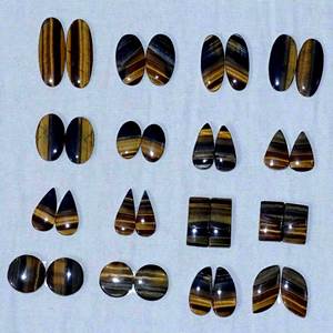 คู่ตาเสือธรรมชาติอัญมณีหลวมต่างหูใช้คู่ล่าสุดอัญมณีหลวมทำอัญมณีคู่ธรรมชาติ - Product Image 5