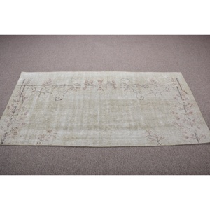Tapis vintage 3x6,2 pieds, tapis turc, tapis persan gris en laine - Product Image 3