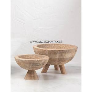 Cuenco para mezclar alimentos de madera de teca de gran tamaño de calidad superior, diseño atractivo, nuevo patrón de aspecto, cuencos de lujo para servir alimentos a la venta - Product Image 4