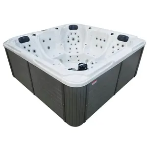 Luxury Design Hydro Massage Hot Tub 5 Person Outdoor Whirlpool Spa Tub Large Size 2.3m Acrylic Jetted Spa With 2 Loungers