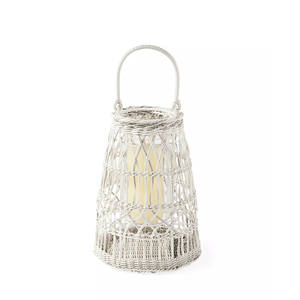 Rattan Lantern Set Handmade Wicker <b>Candle</b> Light Holder Soft Neutral Finish Decorative Lantern For Home Patio And Resort Decor - Product Image 2