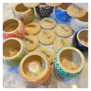 Boîtes en bambou naturel avec nacre et couvercle pour le stockage de bonbons, de graines de tournesol, décoration intérieure - Caryln - Product Image 1