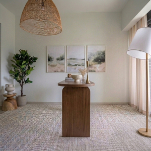 Mesa Consola de Madera de Roble Macizo, Estilo Escandinavo Minimalista, Moderna, para Sala de Estar, Entrada, Hotel, Base con Patas Estables, Muebles MT, 3 Años de Garantía - Product Image 3