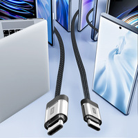 Venta de fábrica PD65W Cable de carga trenzado de nailon de carga rápida 480Mbps Cable DE DATOS Tipo-c a Tipo-c 1,2 m para tableta Teléfono móvil