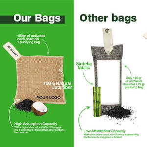 Bolsa purificadora de aire de carbón activado de coco con logotipo personalizado, desodorante sólido para el hogar y el coche, control de humedad de olores, fabricado en México - Product Image 2