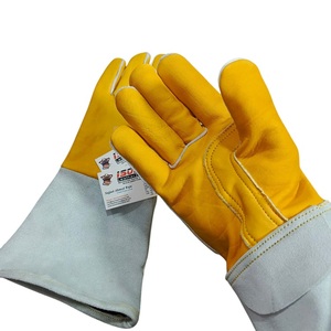 OEM amarillo soldadura Tig soldador guantes palo soldador guantes resistente Premium argón soldadura guantes - Product Image 1