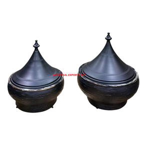 Calentador de alimentos de acero inoxidable, vajilla con acabado dorado, cazuela, olla caliente decorativa de metal de lujo para boda con tapa colgante - Product Image 5