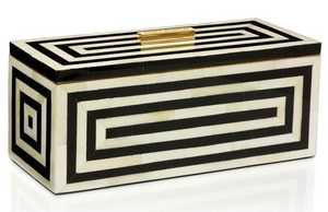 Handmade Rectangular <b>Black</b> and White Wood <b>Storage</b> <b>Box</b> with Bone Inlay Premium Small Home Decor Item Women Jewelry Gift Boxes - Product Image 3