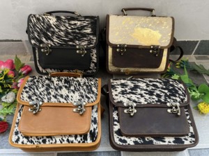 Sac à main léger en cuir de vache élégant pour femmes lettre gland décoration cheveux sur fourrure sac à main multi-usages - Product Image 6