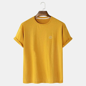 Usine directe haute qualité 100% coton hommes surdimensionnés T-Shirts séchage rapide col rond manches courtes respirant léger solide - Product Image 2