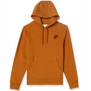 Sudadera con Capucha Naranja para Hombre, Logotipo Bordado, Bolsillo Delantero, Corte Regular, Ropa Casual, 100% Algodón, Felpa Francesa, Transpirable para Invierno - Product Image 1