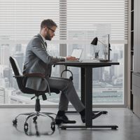 Meubles de bureau, bureau de direction, bureau assis-debout, mobilier commercial en bois, bureau extensible en forme de L