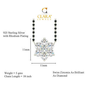Compre un Conjunto de Mangalsutra de Plata Pura, Joyería Fina Étnica Clásica y Moderna con Circonita y Diamantes para Bodas, Fiestas y Compromisos - Product Image 3