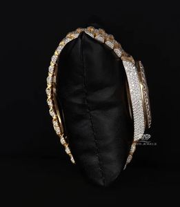 Reloj de moissanita mecánico automático de dos tonos con esfera de puntero de cristal Mezcla perfecta de lujo y uso diario Ancho de banda de 22mm - Product Image 2