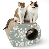 Rumah Kucing Mewah Ramah Lingkungan Bentuk Oval dari Kain Plush Petzanya, Mainan Kucing Berbunyi untuk Penggunaan Dalam Ruangan 710 Terjual Tidak Ada