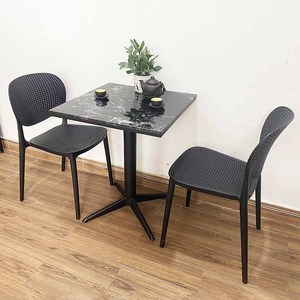 CBCF202 Stone Top Coffee Table and 2 Plastic Chairs for <b>Restaurant</b> <b>Sets</b> - Product Image 4