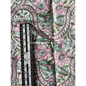 Indien main bloc imprimé fleuri 100% coton couture couture tissu garçons chemises couvre course tissu jupe Caftan à la main - Product Image 2