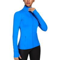 Chaqueta Deportiva para Mujer, Ajustada, con Cierre Frontal, Elástica en 4 Direcciones, de Algodón Suave, Resistente al Viento, Ligera, sin Costuras, Talla Grande