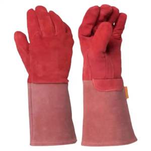 Gants de soudeur MIG en cuir de vachette fendu de haute qualité Double paume renforcée gants de sécurité industriels pour les mains bâton gants de soudage - Product Image 1