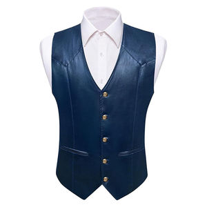 Gilet en cuir de guanine pour homme, style nouveau, sur mesure, décontracté, style western, veste de cow-boy avec col en V, gilet de haute qualité - Product Image 3
