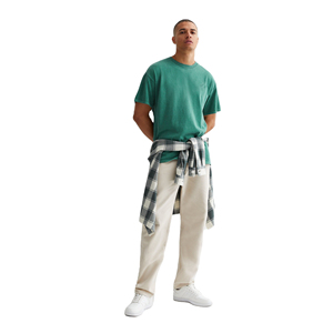 T-shirt pour homme en coton peigné 100% lourd, col rond, uni, avec logo personnalisé, qualité supérieure, respirant, anti-froissement - Product Image 3