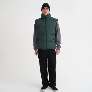 Alta calidad invierno cálido personalizado tamaño grande Casual suelto sólido sin mangas cuello mandarín ecológico hombres chaleco acolchado - Product Image 4