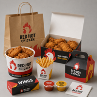 Emballage alimentaire en papier jetable personnalisé pour frites, boîtes à poulet frit, boîtes à hamburgers, boîtes à emporter, contenants pour la restauration rapide