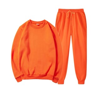 Ensembles de survêtements personnalisés pour hommes Jogger en polaire uni avec logo sur le devant 100% polyester deux-pièces pour adultes-pour l'automne - Product Image 6