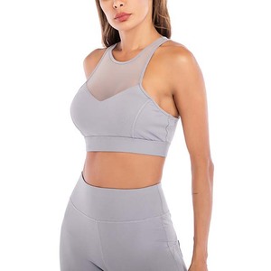 Wholesale High Quality <b>Women</b> Fitness Sportswear Gym Running Workout Active Wear Mesh Bra And Pants Yoga Sets - Product Image 5