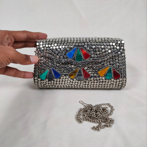 Bolso redondo de playa de verano para mujer, bolso de mano de Metal de alta calidad, estilo Ángel DE LA India, hecho de resina - Product Image 1