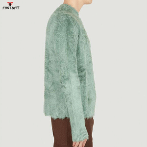 Pull en cachemire à manches longues pour homme, décontracté, uni, personnalisé, tricoté, avec logo sur le devant, hiver, anti-froissement, séchage rapide - Product Image 4