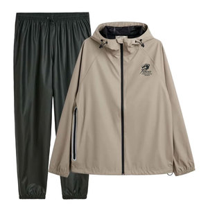 Conjunto Cortavientos Ligero Unisex, con Capucha, Cierre Frontal, Diseño Deportivo de Color Sólido, Manga Larga, para Adultos, Ropa de Primavera - Product Image 1