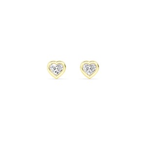 Pendientes de Botón en Forma de Corazón Chapados en Oro de 18K para Mujer, con Diamantes CZ, Pequeños, Minimalistas, Joyería de Moda, Regalo - Product Image 1
