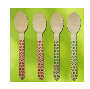 Cuillère en bois imprimé poignée différente poignée crème glacée Promotion cadeau personnalisé imprimé cuillères en bois meilleure vente - Product Image 1