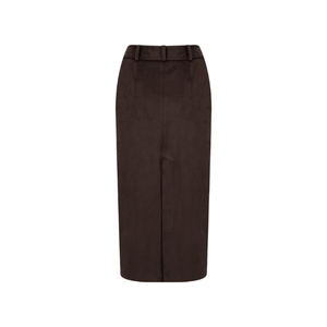 Wholesale Trendy <b>Brown</b> Faux Suede <b>Skirt</b> Women's Elegant High Waist <b>Pencil</b> Midi <b>Skirt</b> Office Wear Business Casual Fashion Clothin - Product Image 2