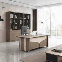 Ensemble de bureau de direction moderne Ekintop, poste de travail pour manager avec armoire de classement latérale, 1,2 m, 1,4 m, mobilier de bureau professionnel