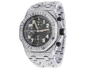 Reloj Chapado en plata de ley 925, reloj de diamantes de moissanita completamente helado, reloj de lujo Hip Hop para hombres - Product Image 1