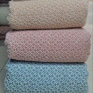 Tela de vestido de novia Georgette pesada de alta calidad con flores impresas Schiffli bordado Material de tul para la fabricación de vestidos de niñas - Product Image 1