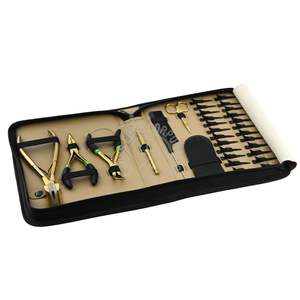 Hair Extension Tools Hair extension pliers Alligator Sectioning <b>Clips</b> 24pcs Grippers scissor loop <b>hook</b> comb tape in pliers - Product Image 1