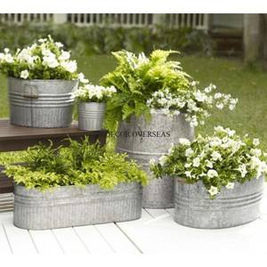 Macetas de Gran Tamaño de Excelente Calidad Hechas de Metal Galvanizado con un Aspecto Atractivo para Decoración Interior y Exterior del Hogar y Hoteles - Product Image 2